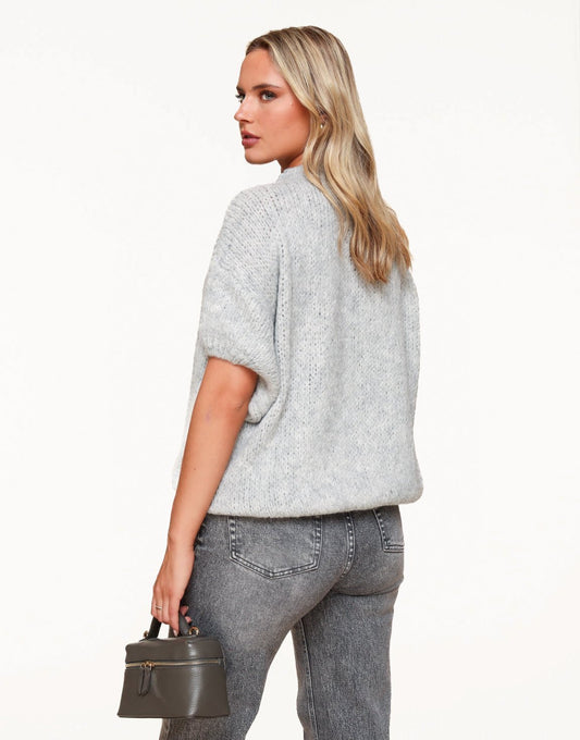 Light Gray Knitted Woolen 3/4 Sleeve - Sweater - Olivia & Kate