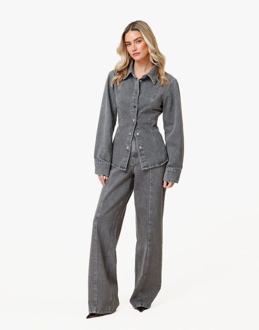 Lichtgrijze Gestikte Naden - Set - Olivia & Kate