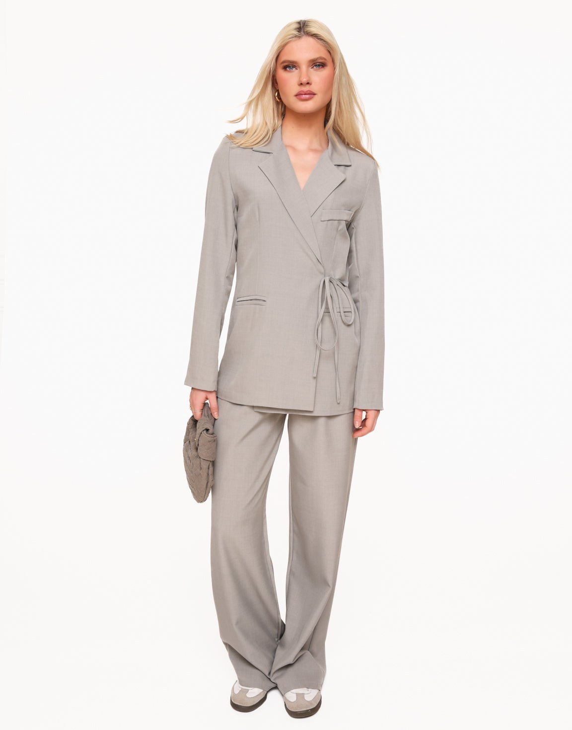 Light Gray Modern Wrap - Blazer - Olivia & Kate
