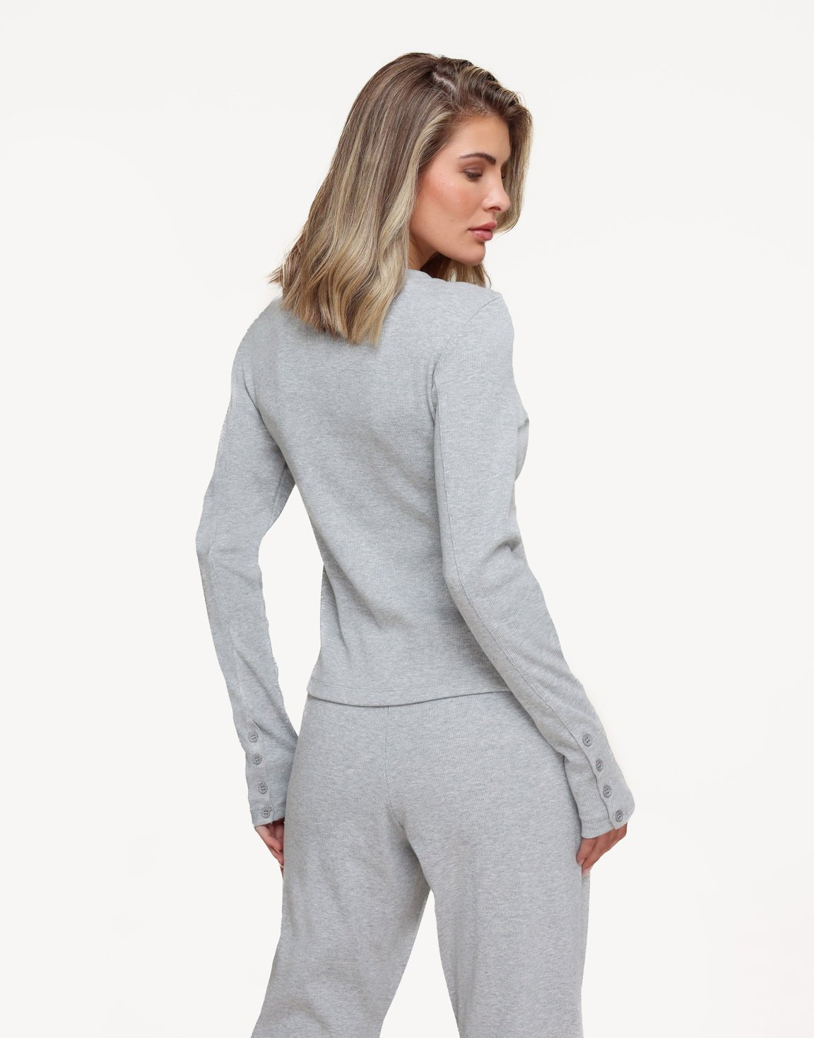 Light gray Ribbed Lounge - Top - Olivia & Kate
