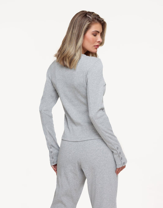 Light gray Ribbed Lounge - Top - Olivia & Kate