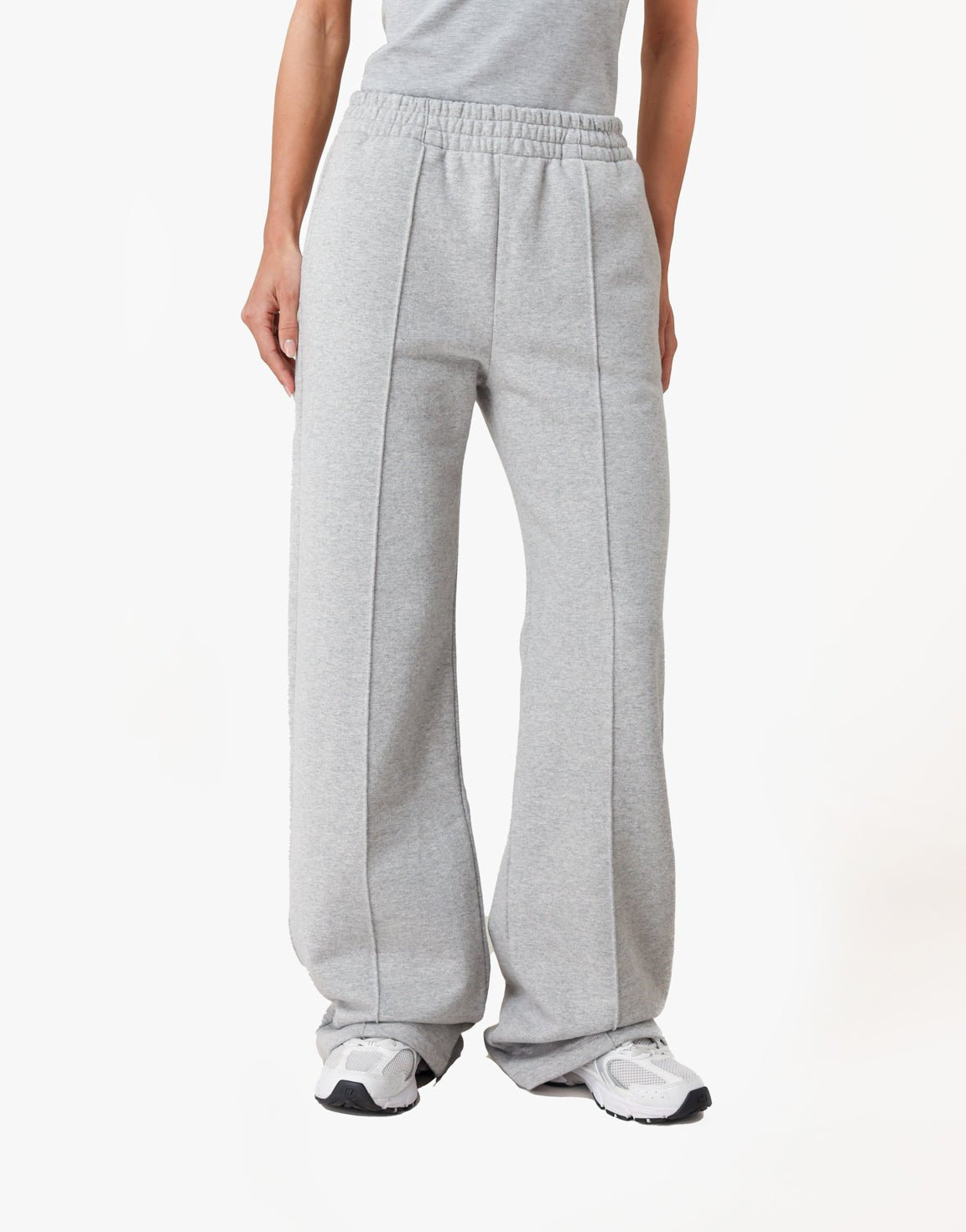 Lichtgrijze Wijde Naden Jogging - Broek - Olivia & Kate