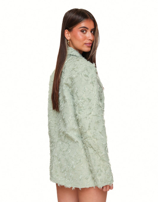 Lichtgroene Gedetailleerde Oversized - Blazer - Olivia & Kate