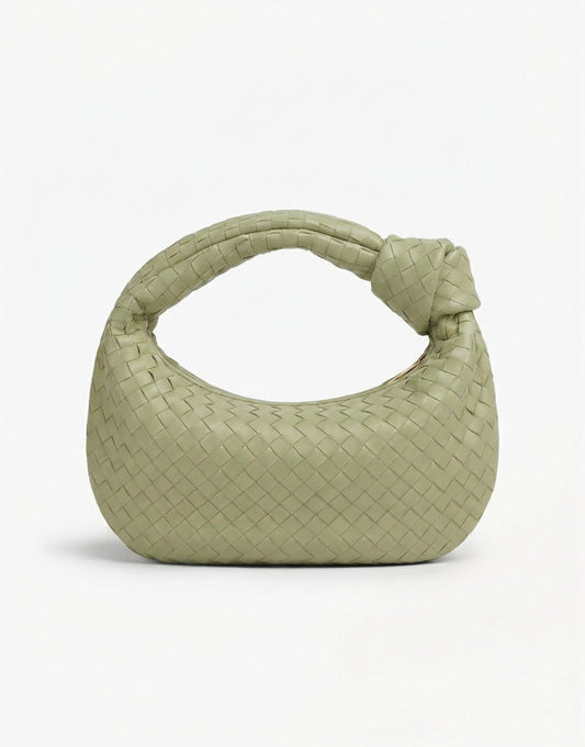 Lichtgroene Grote Brede Gevlochten - Tas - Olivia & Kate