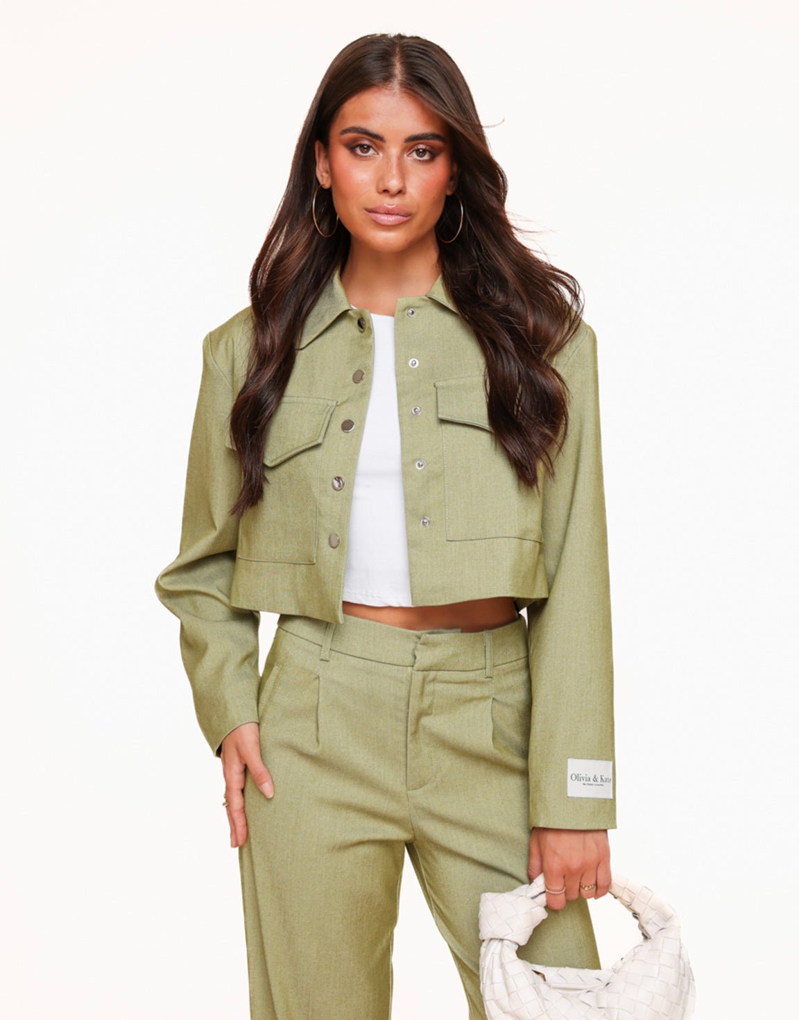Light green STUDIO Cropped - Jacket - Olivia & Kate