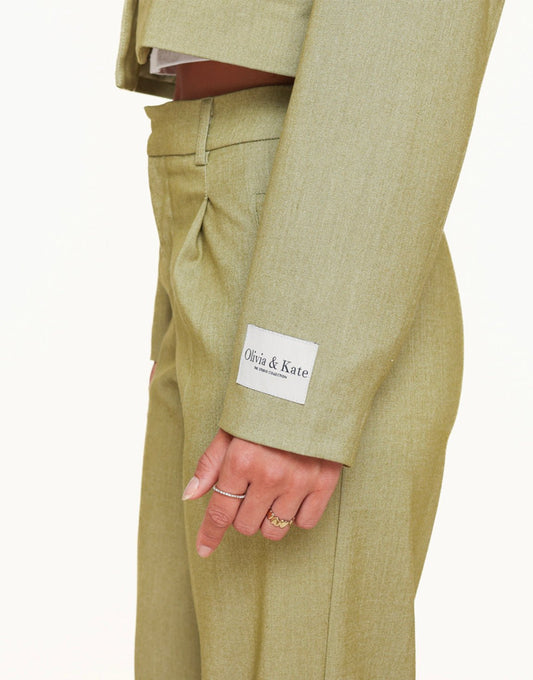 Lichtgroene STUDIO - Pantalon - Olivia & Kate