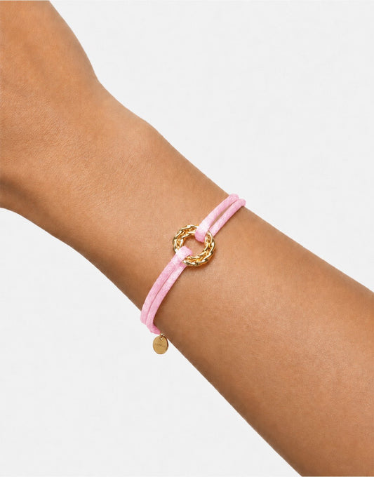 Lichtroze Gedraaide Ringetjes Touw - Armband - Olivia & Kate
