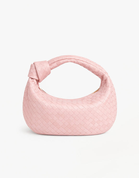 Lichtroze Grote Brede Gevlochten - Tas - Olivia & Kate