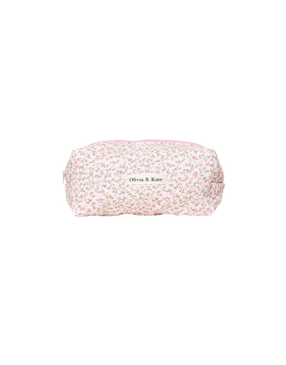 Lichtroze Kleine Bloemen Make - Up - Tas - Olivia & Kate