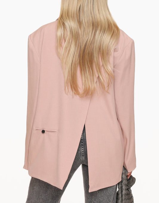 Lichtroze Open Rug Oversized - Blazer - Olivia & Kate