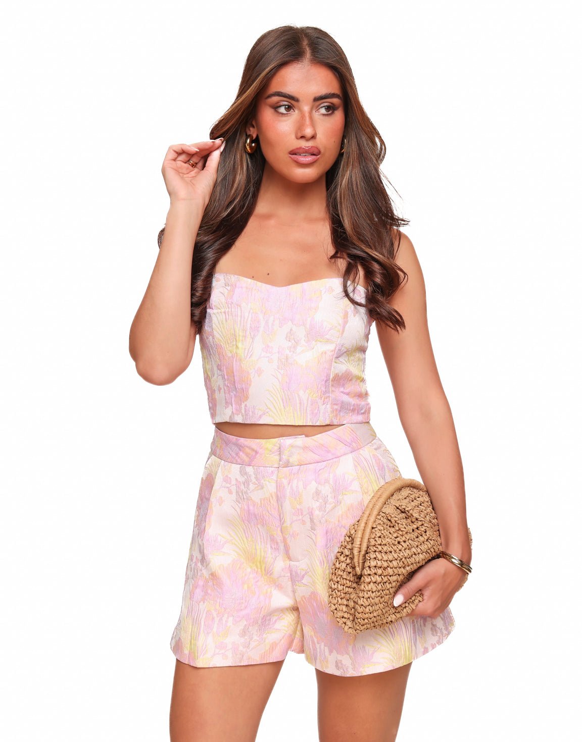 Lila Bloemen Strapless - Top - Olivia & Kate