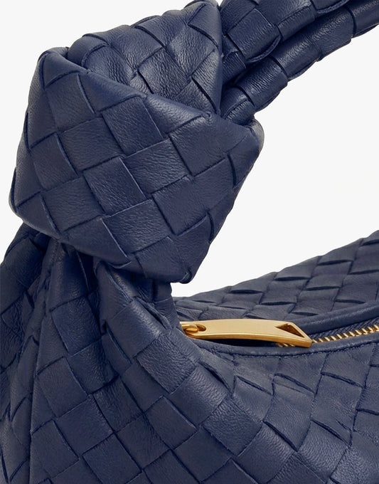 Navy Middel Gevlochten - Tas - Olivia & Kate