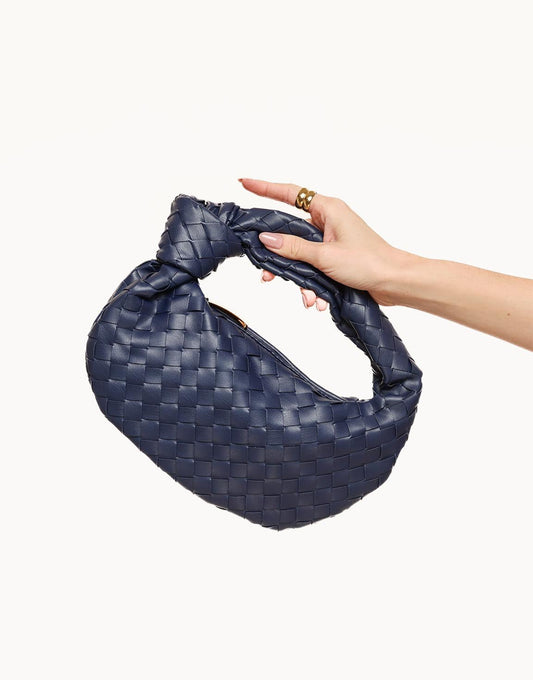 Navy Middel Gevlochten - Tas - Olivia & Kate
