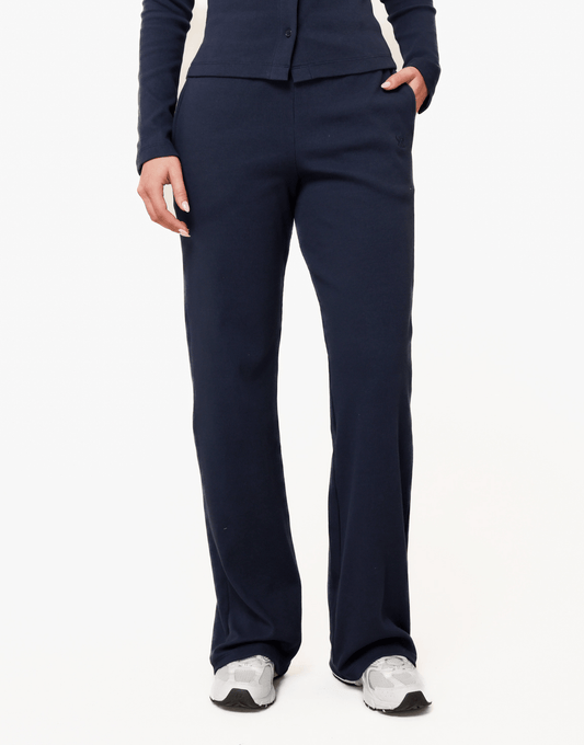 Navy Ribbel Lange Lounge - Broek - Olivia & Kate