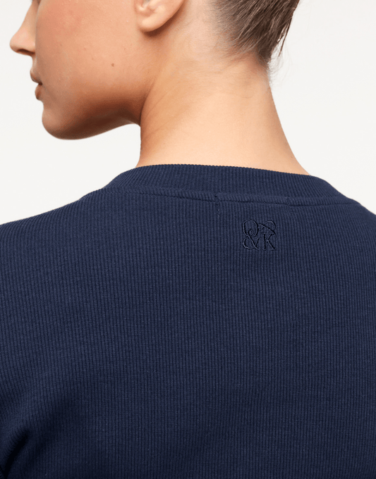 Navy Ribbed Lounge - Top - Olivia & Kate