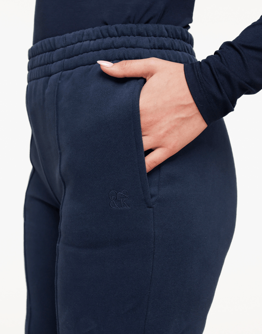 Navy Wijde Naden Jogging - Broek - Olivia & Kate