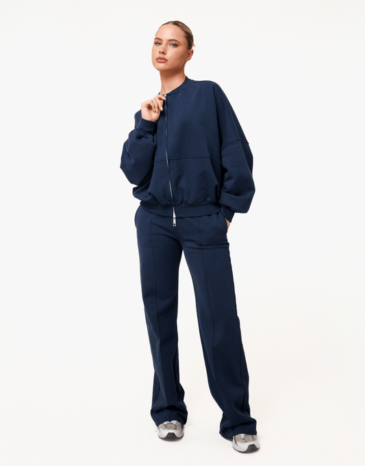 Navy Wijde Naden Jogging - Broek - Olivia & Kate