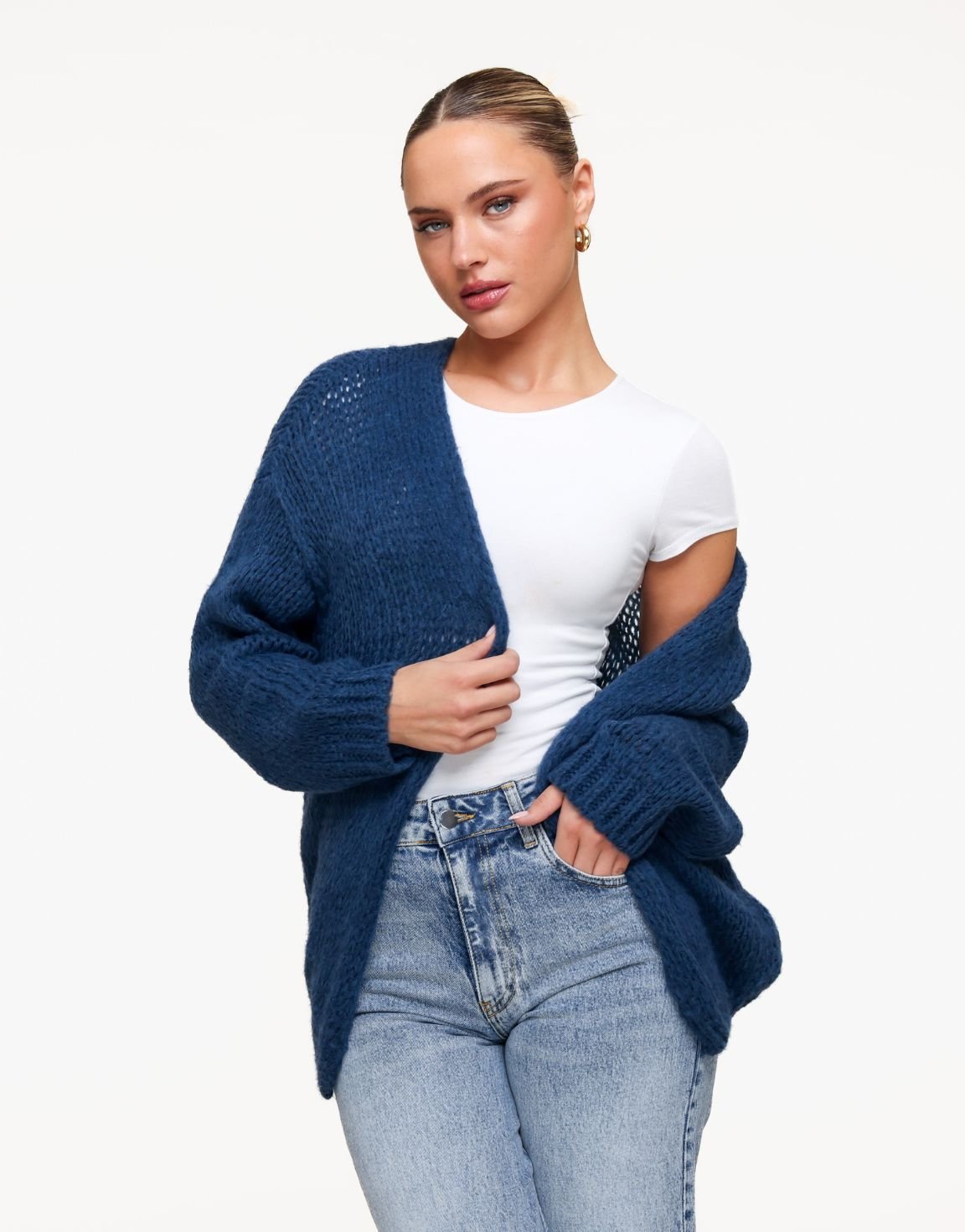 Navy Wool - Cardigan - Olivia & Kate