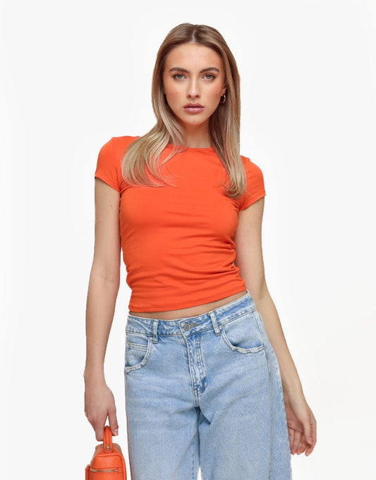 Oranje Basic SS - Top - Olivia & Kate