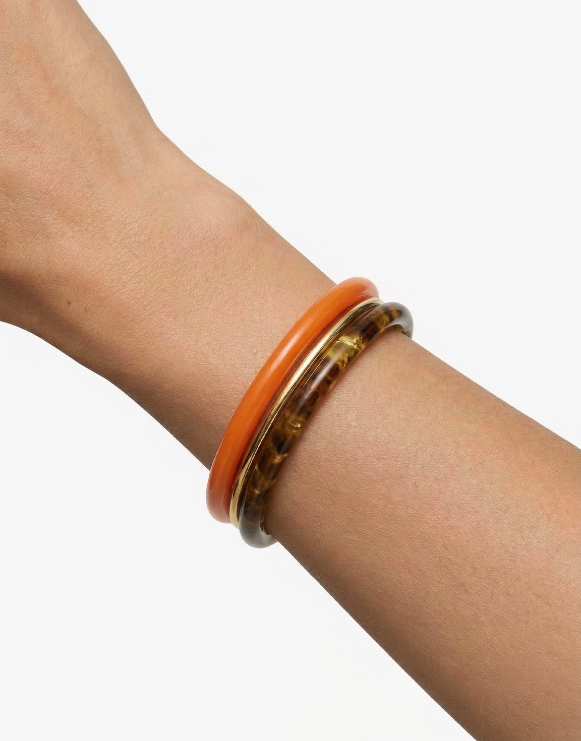 Oranje Drie Bangle - Armbanden - Olivia & Kate