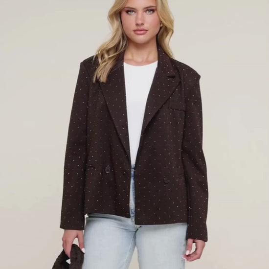 donkerbruineruitenglitterblazer