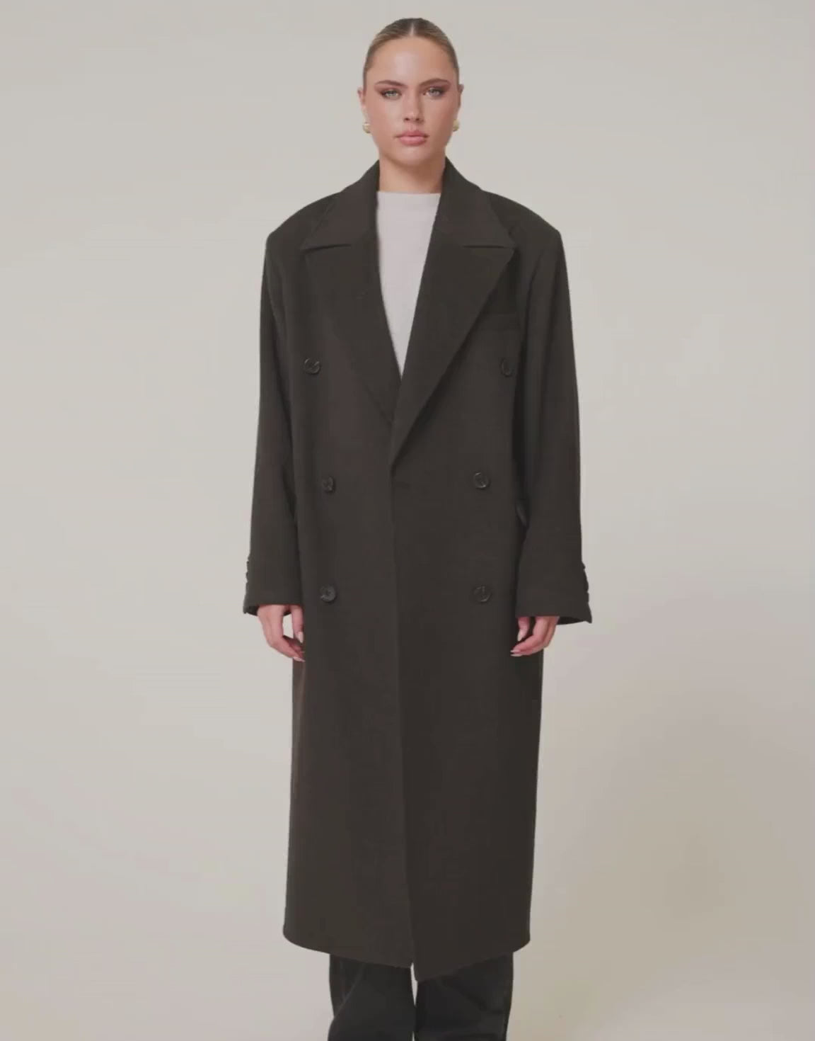 Donkerbruine Lange Wollen - Jas