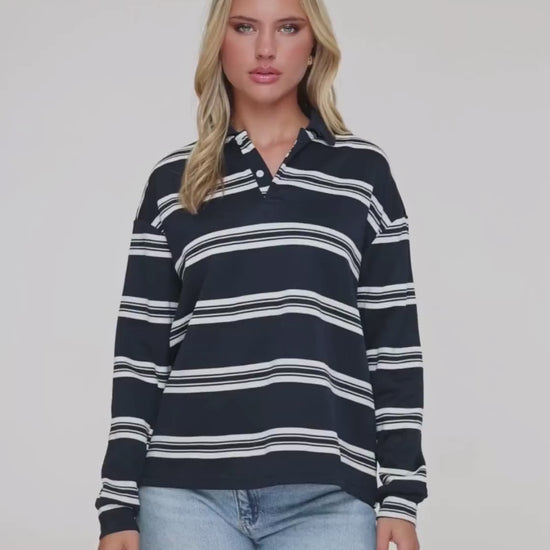 KLEDING-NAVY-GESTREEPTE-LANGE-MOUWEN-TRUI


