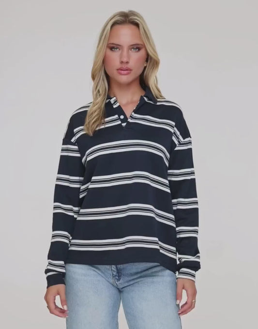 KLEDING-NAVY-GESTREEPTE-LANGE-MOUWEN-TRUI

