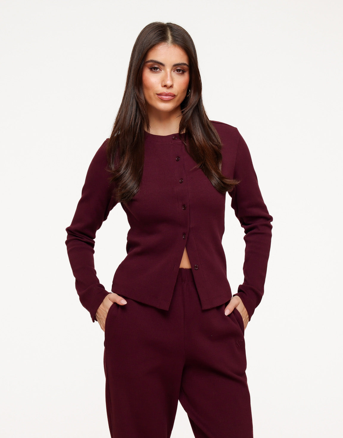 Eggplant Ribbed Lounge Top