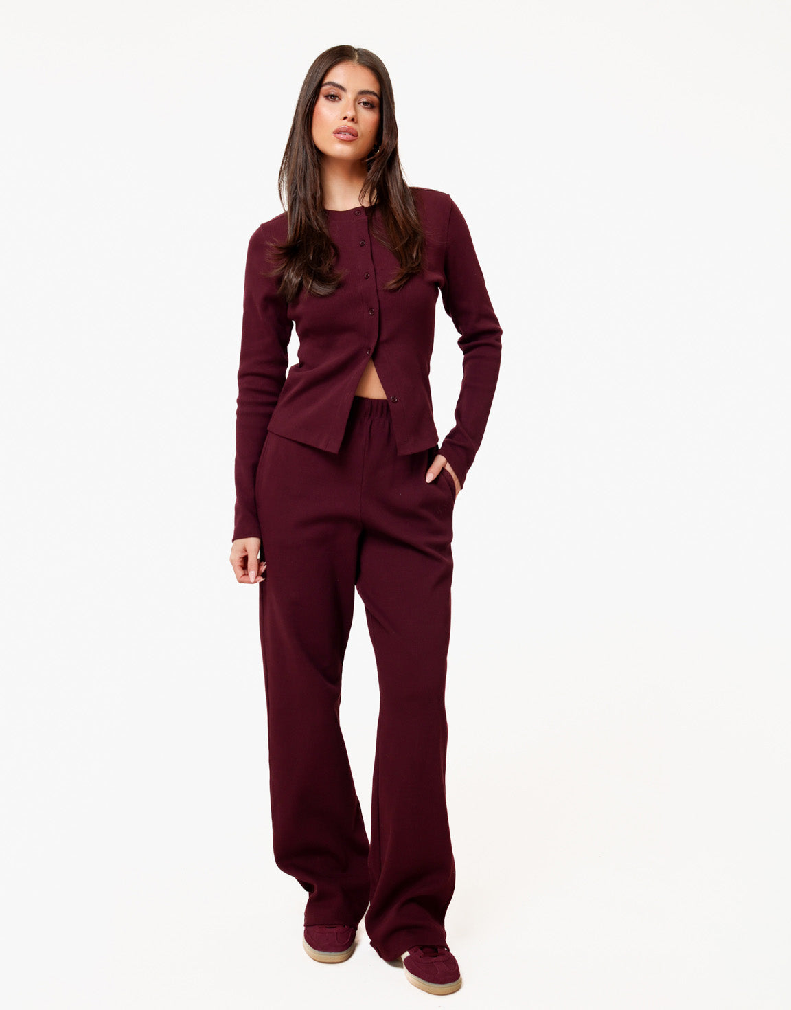 Eggplant Ribbed Lounge Top