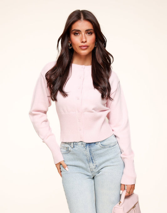 Roze Basic Knopen - Vest - Olivia & Kate