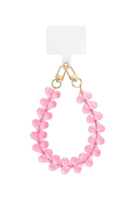 Roze Doorzichtige Hartjes - Telefoonkoord - Olivia & Kate