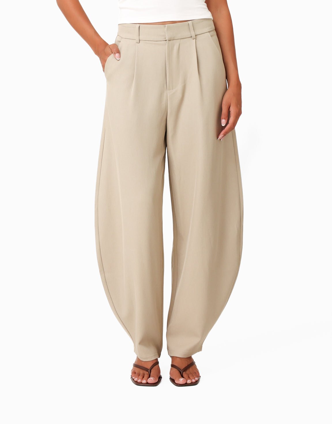 Taupe Mouwloze Gestrikte Ballon - Set