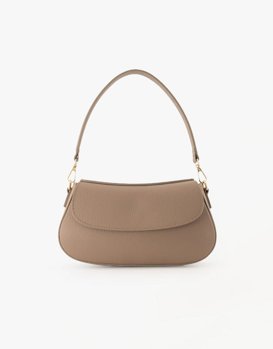 Taupe Elegante leren - Tas - Olivia & Kate