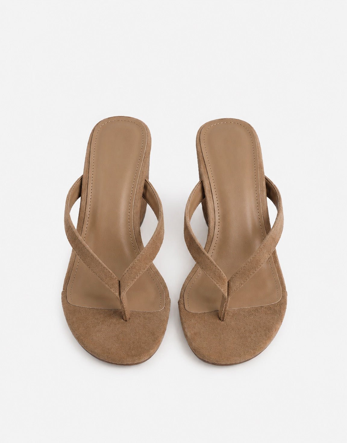Taupe Faux Suede Slipper Slee - Hak - Olivia & Kate