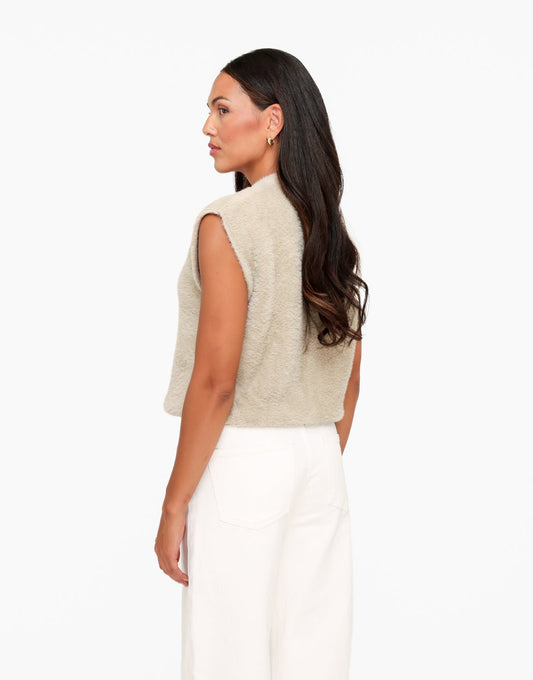 Taupe Fluffy Spencer - Top - Olivia & Kate