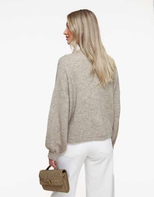 Taupe Gebreide Knoop - Vest - Olivia & Kate