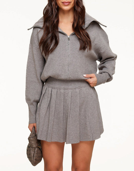 Taupe Gebreide Plooien - Rok - Olivia & Kate