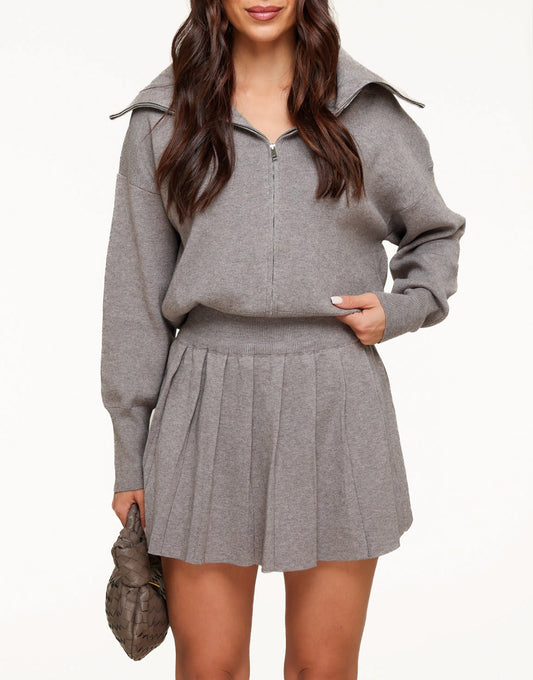 Taupe Knitted Seams - Skirt