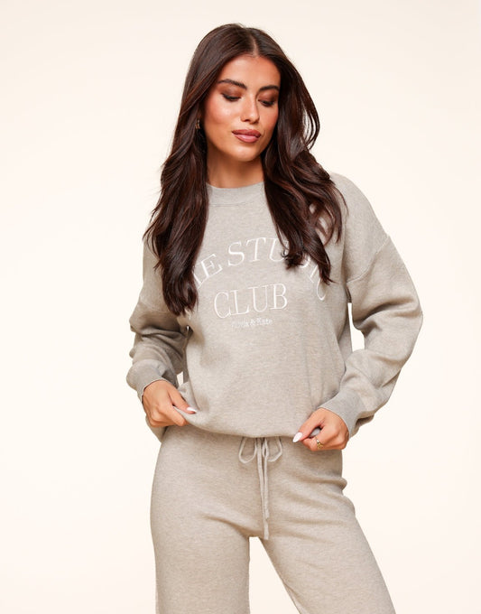 Taupe Knitted The Studio Club - Sweater - Olivia & Kate