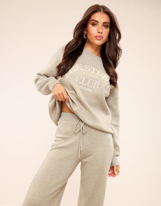 Taupe Knitted The Studio Club - Sweater - Olivia & Kate
