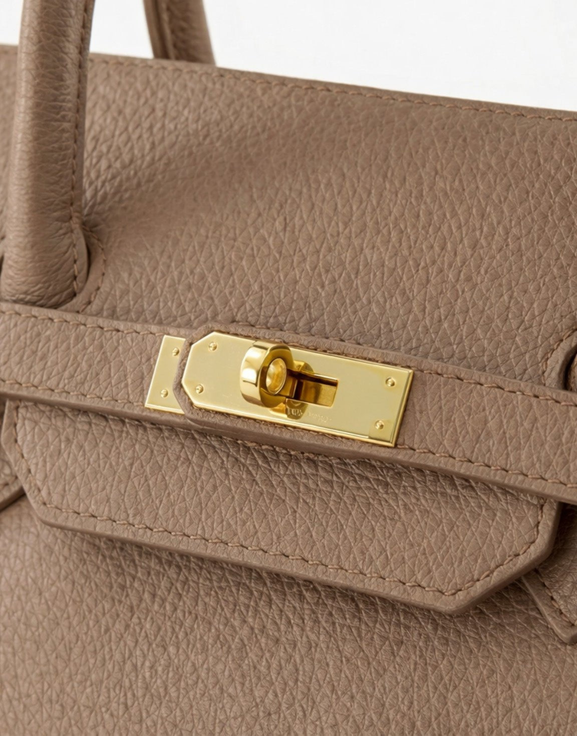 Taupe Large Gold Details - Bag - Olivia & Kate