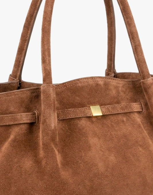 Taupe Grote Suede Shopper - Tas - Olivia & Kate