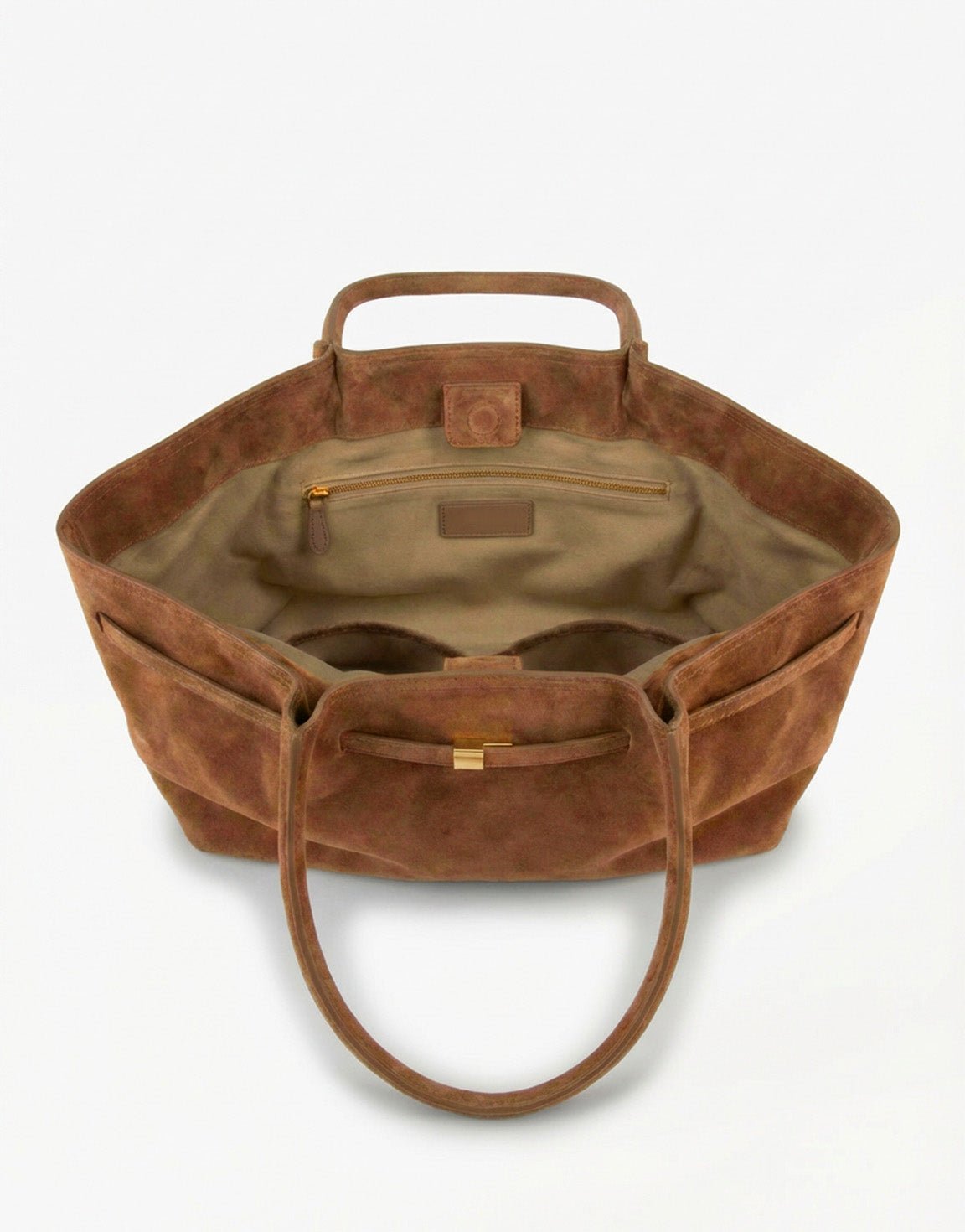 Taupe Grote Suede Shopper - Tas - Olivia & Kate