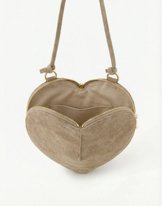 Taupe Heart - Bag - Olivia & Kate