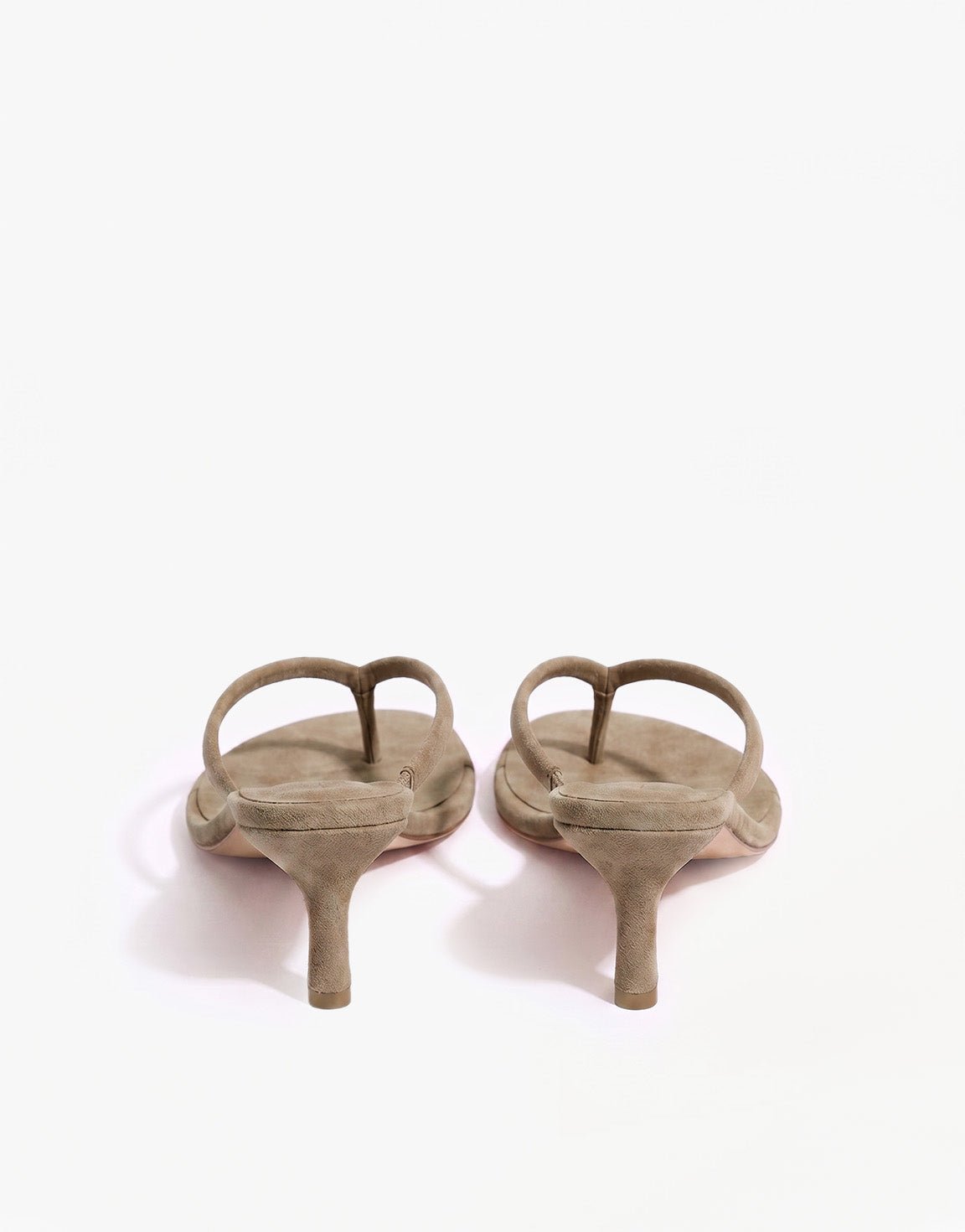 Taupe Mid Suede Hak - Teenslipper - Olivia & Kate