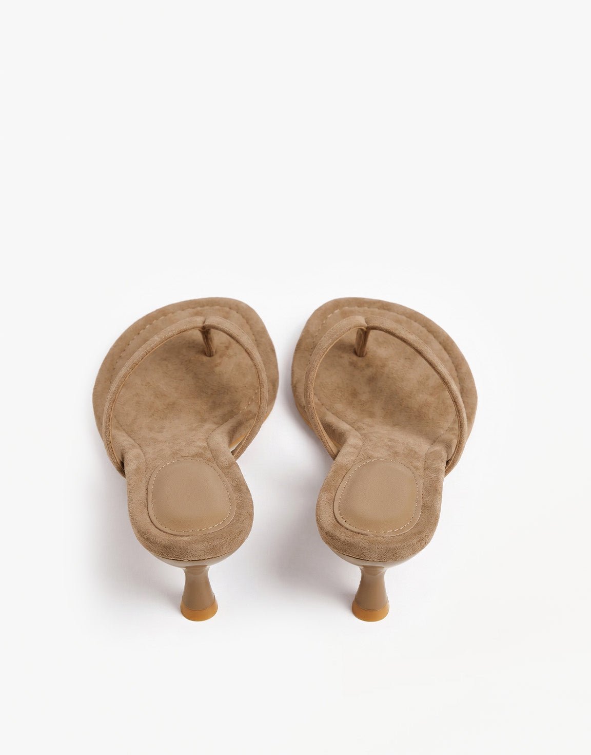 Taupe Mid Suede Hak - Teenslipper - Olivia & Kate