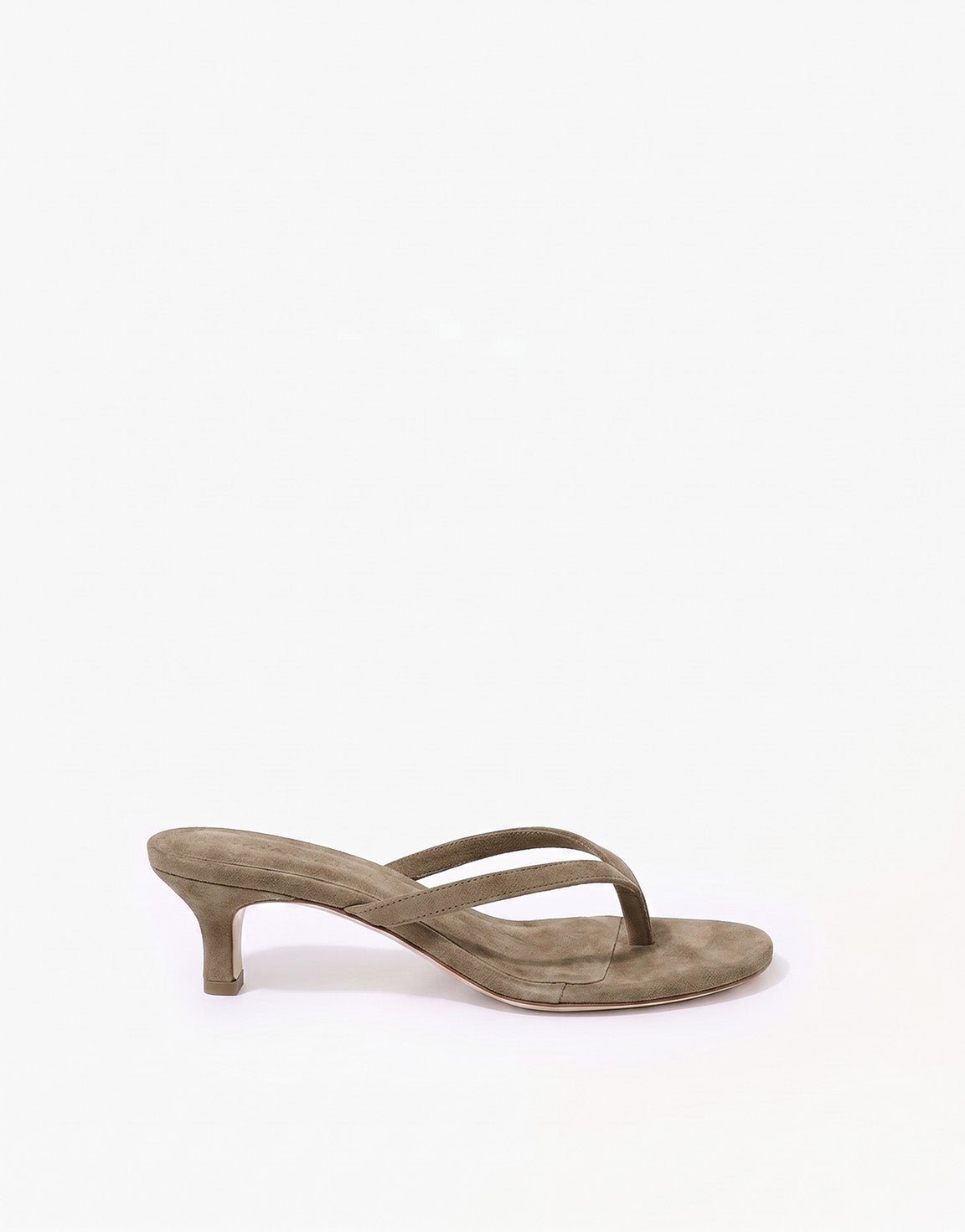 Taupe Mid Suede Hak - Teenslipper - Olivia & Kate