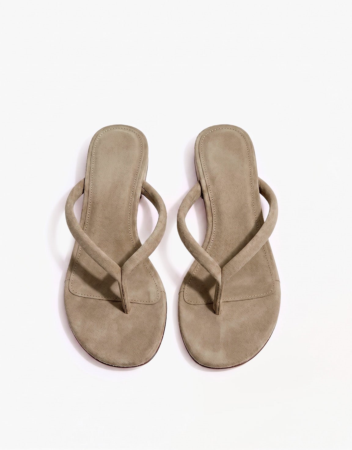 Taupe Mid Suede Hak - Teenslipper - Olivia & Kate