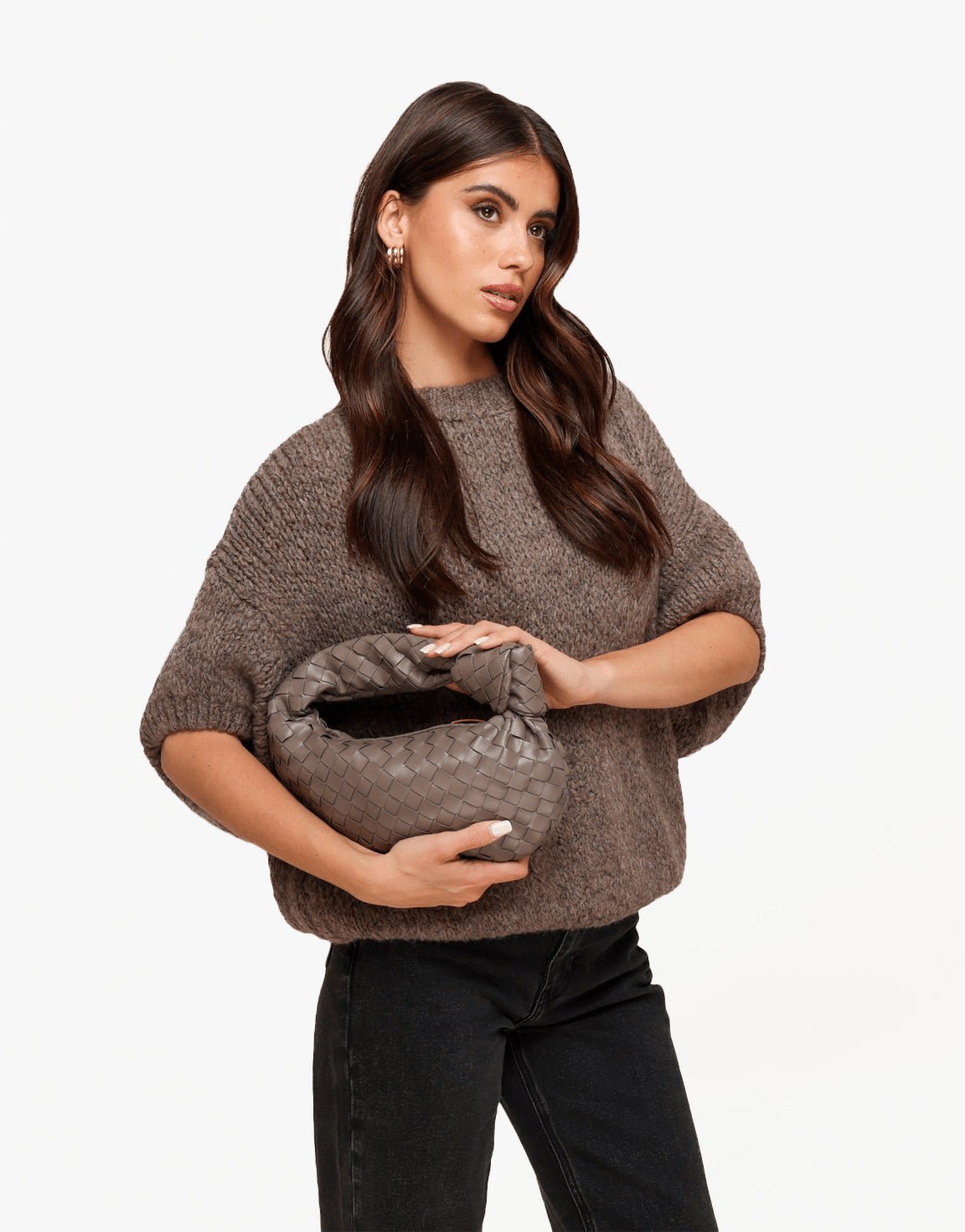 Taupe Middel Gevlochten - Tas - Olivia & Kate